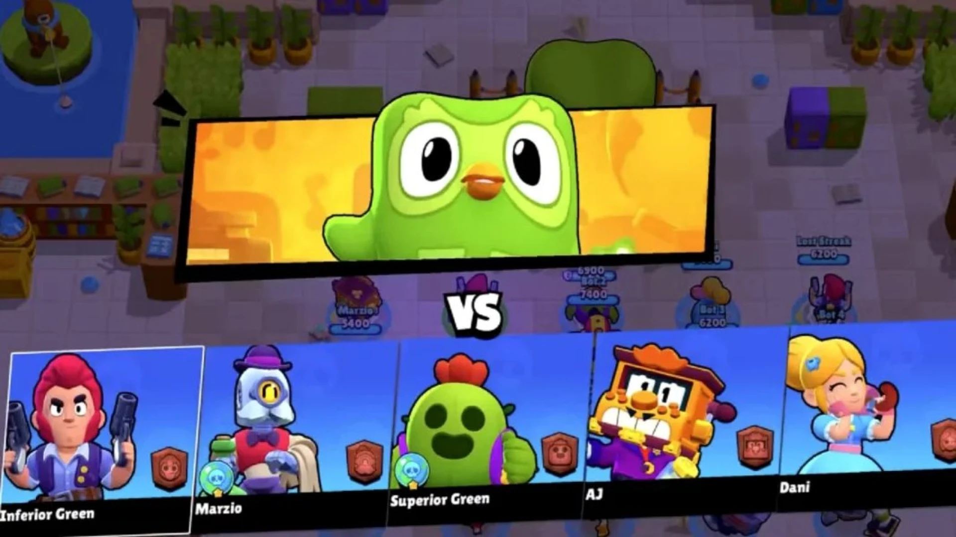 Adorados mascotes do Brawl Stars e do Duolingo se enfrentam em nova colaboração